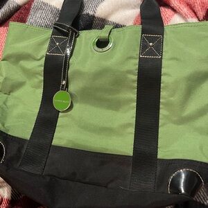 Franco Sarto Green and Black Tote